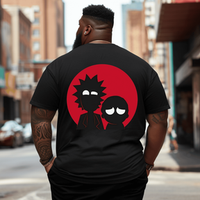 Men Anime Graphic T-Shirt, Oversized T-Shirt for Big and Tall