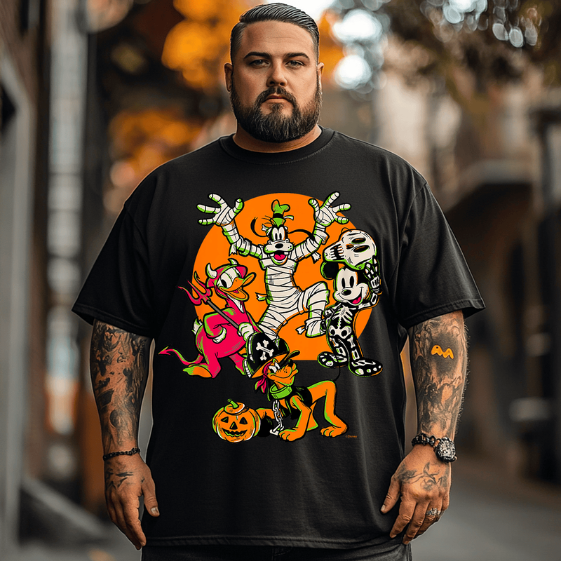 Horror Halloween Costumes T-Shirt, Plus Size Oversize T-shirt for Big & Tall Man