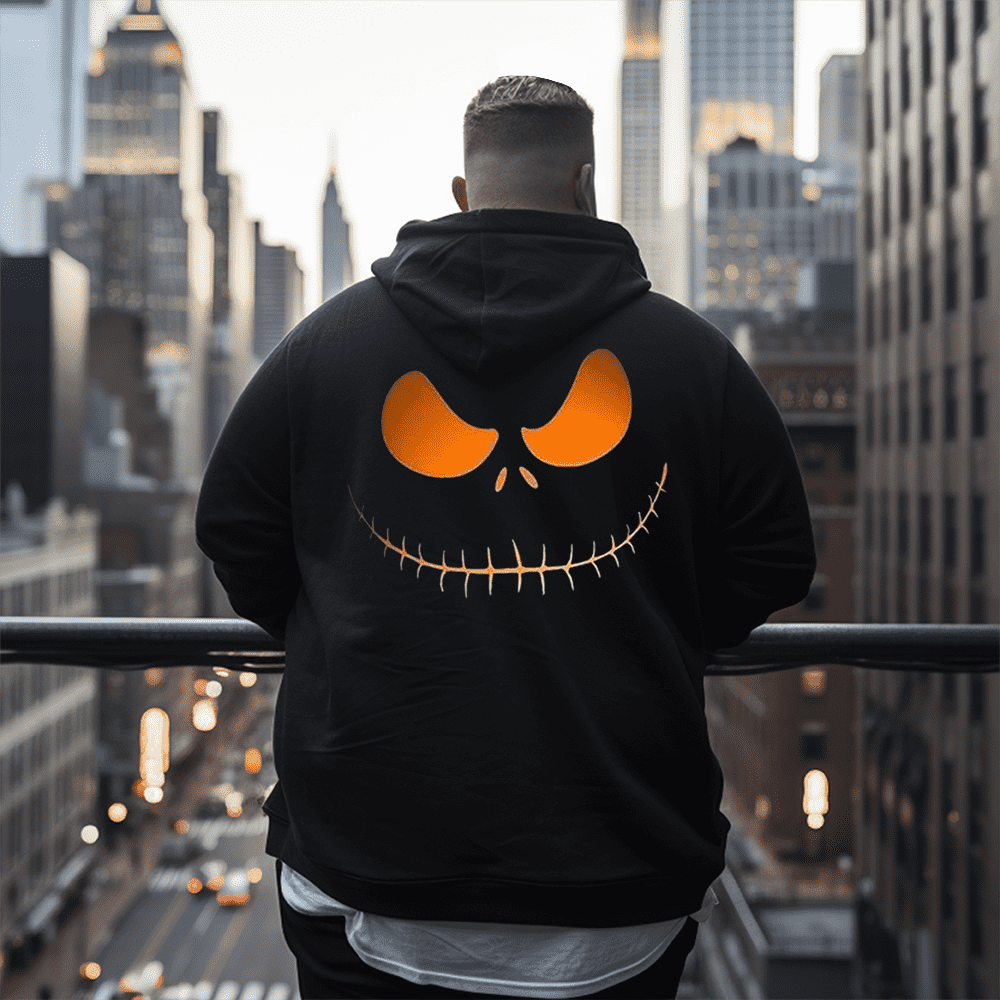 Jack o lantern Dark Smile Men's Plus Size Hoodie