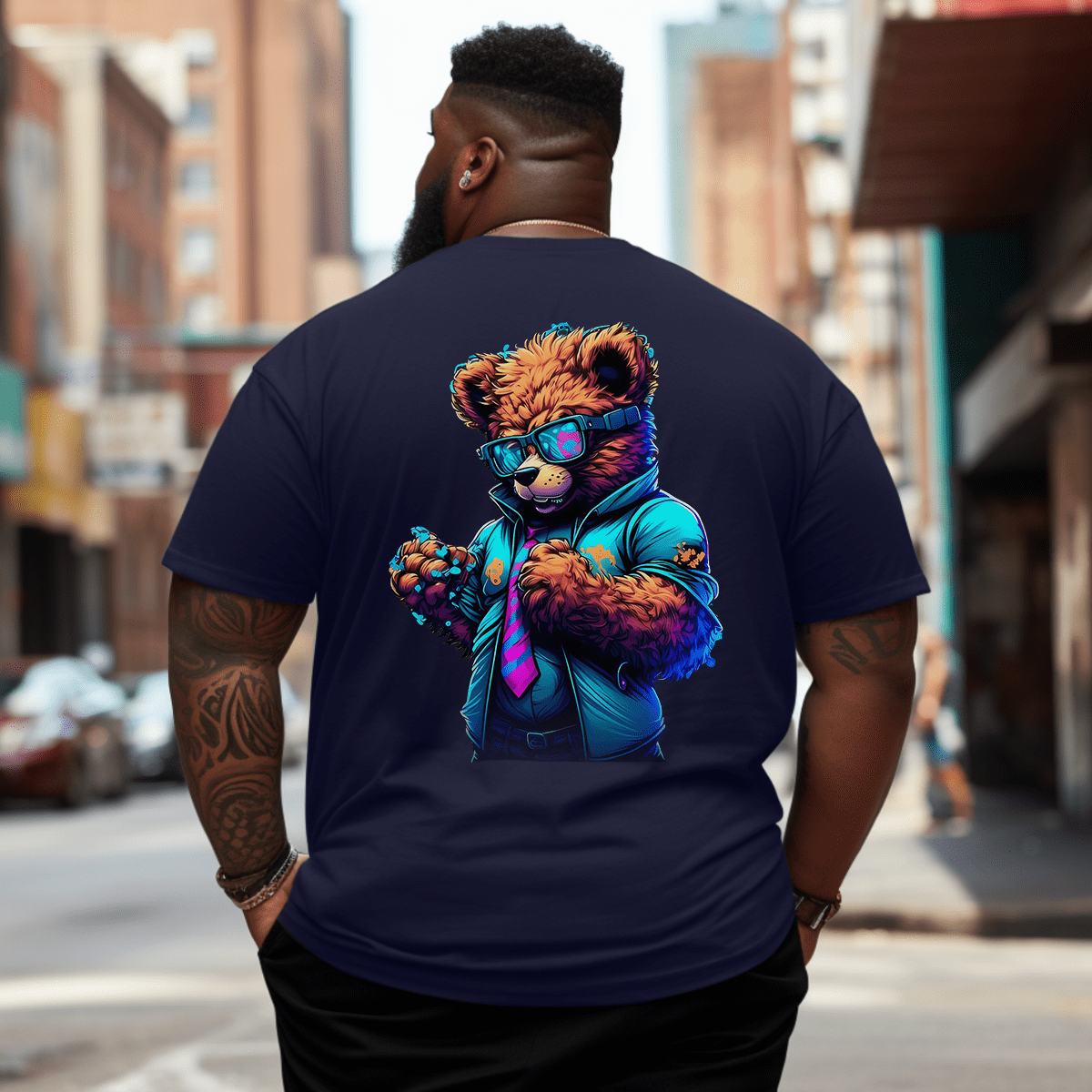 Anger Of Mr. Bear Plus Size Men T-Shirt