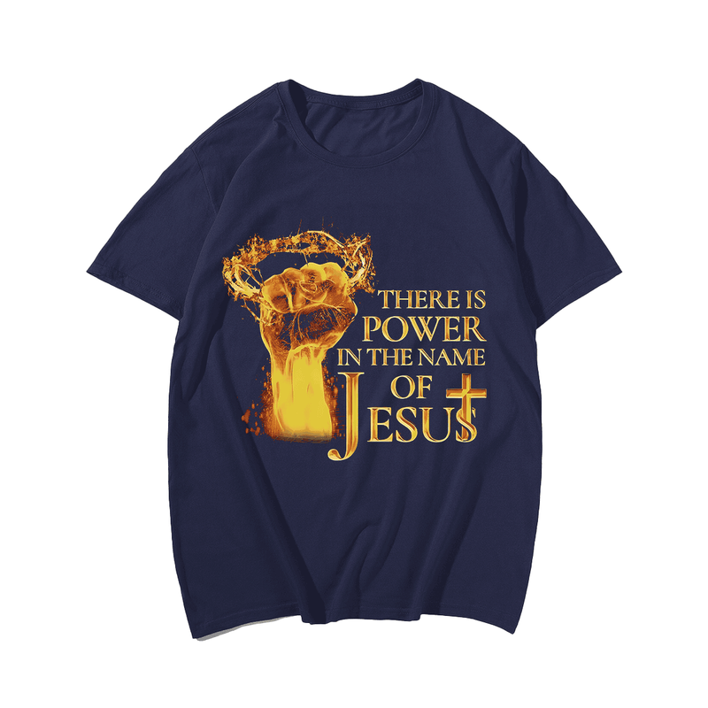 There Is Power In The Name Of Jesus Men T Shirt, Oversize T-shirt for Big & Tall 1XL-9XL