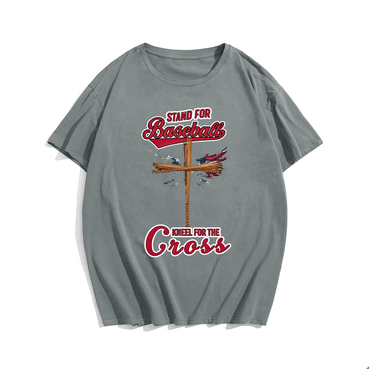 Stand For Baseball Kneel For The Cross Small Wings Men's T-Shirts