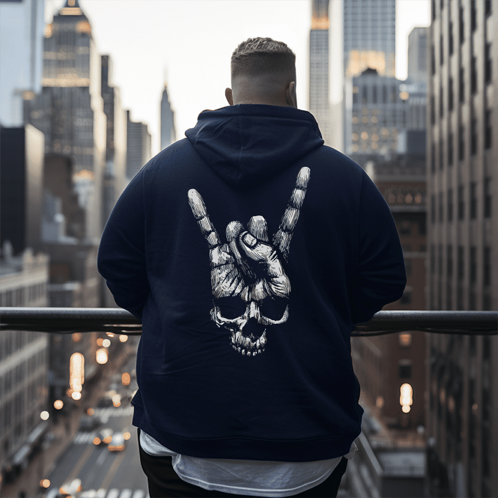 Skull Mental  Men's Plus Size Hoodie