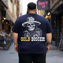 Gold Digger Skull Funny Gold Tooth Men T-Shirt, Plus Size Oversized T-Shirt for Man
