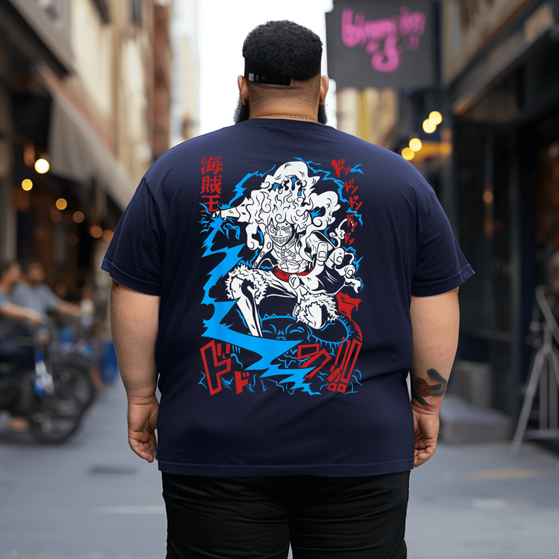 Sun God Nika Gear 5 Men Graphic T-Shirt, Oversized T-Shirt for Big and Tall