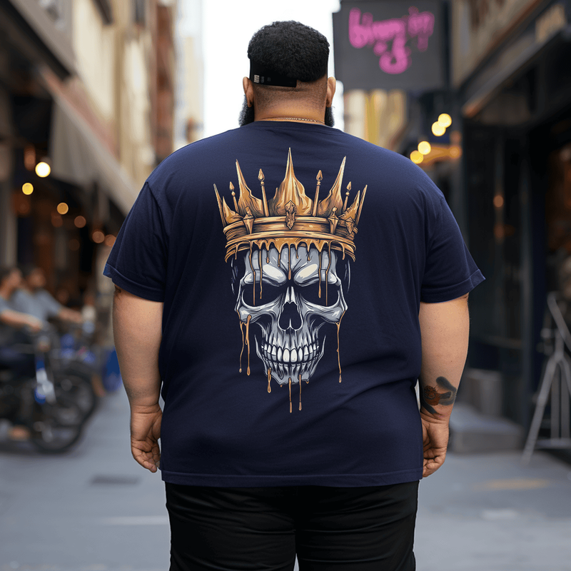 Skull King Skeleton King Men T Shirt, Plus Size Oversized T-Shirt for Man 1XL-9XL