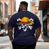 Straw Hat Skull Luffy Men Anime Graphic T-Shirt, Oversized T-Shirt for Big and Tall
