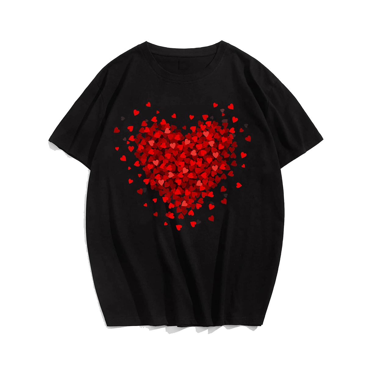 Love Heart Graphic Valentine's Day T-Shirt, Men Plus Size Oversize T-shirt for Big & Tall Man