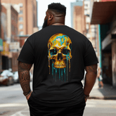 Golden Skull Legend Skull Plus Size Men T-Shirt for Big & Tall