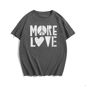More Love Heart Red Valentines Day Retro Vintage T-Shirt, Men Plus Size Oversize T-shirt for Big & Tall Man