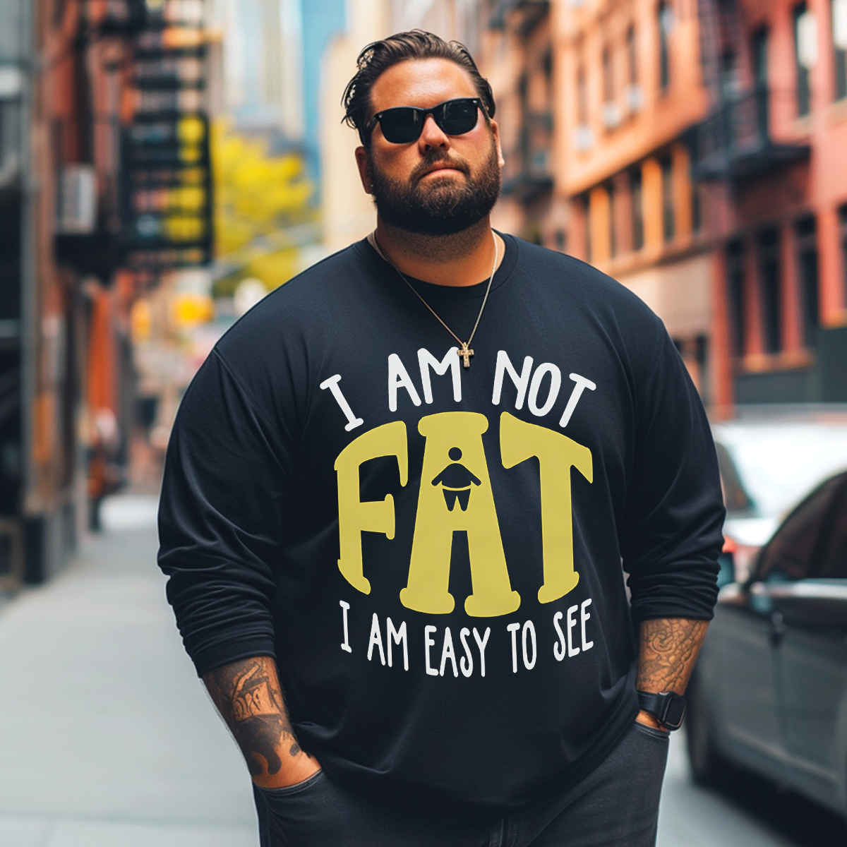 I am Not Fat I am Easy To See Plus Size Long Sleeve T-Shirt
