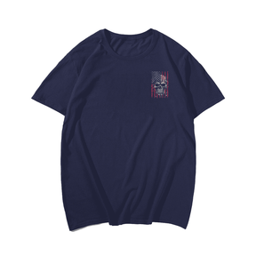 American Flag Skull Skeleton T-Shirt Patriotic Men Tees Shirts, Oversized T-Shirt for Big and Tall