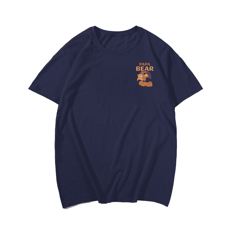 Papa Bear Bears Men Plus Size T-Shirt, Oversized T-Shirt for Big and Tall 1XL-9XL