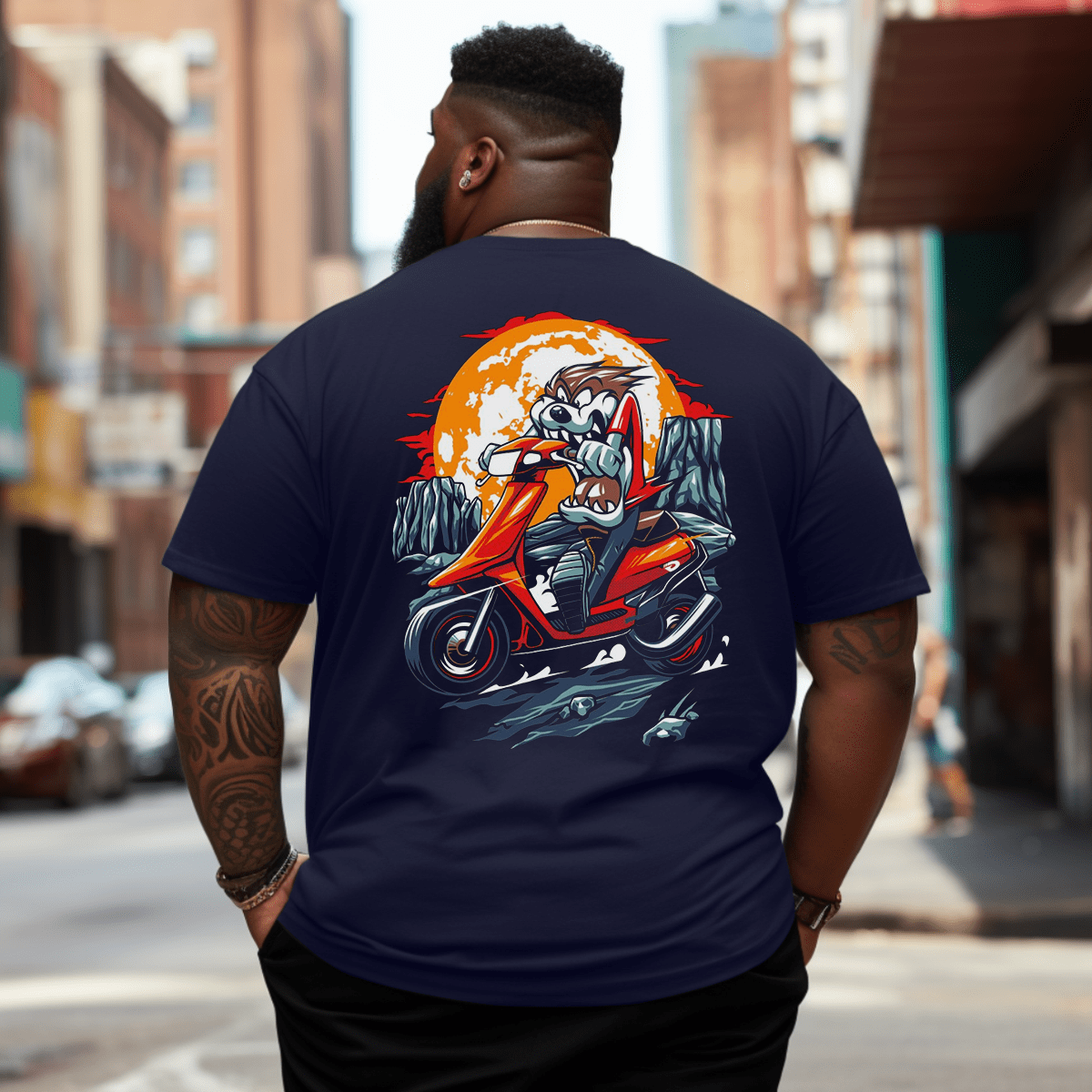 Brave Rider Men T-Shirt OverSize Plus Size Man Clothing 1XL-9XL