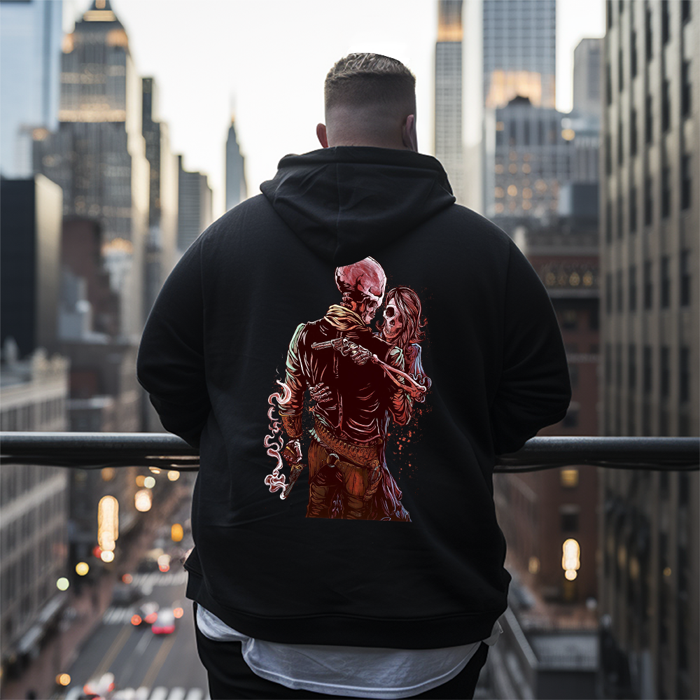 Men's Love, Trust, and a Revolver Plus Size Hoodie