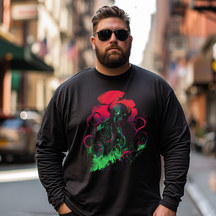 Cthulhu Mistery Monster Plus Size Long Sleeve T-Shirt #3