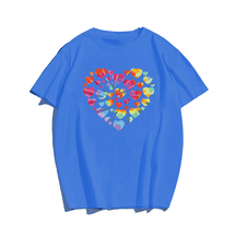 Valentines Day Heart Hearts T-Shirt, Men Plus Size Oversize T-shirt for Big & Tall Man