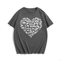 Men Gamer T-Shirt Valentine's Day Shirts, Men Plus Size Oversize T-shirt for Big & Tall Man