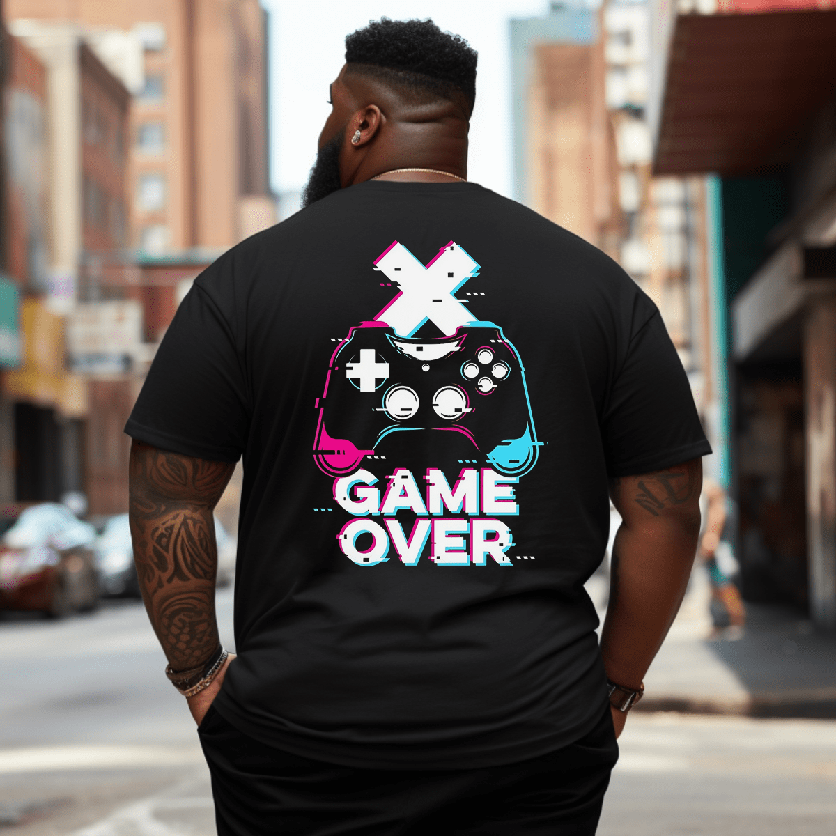 Game Over Plus Size Men T-Shirt