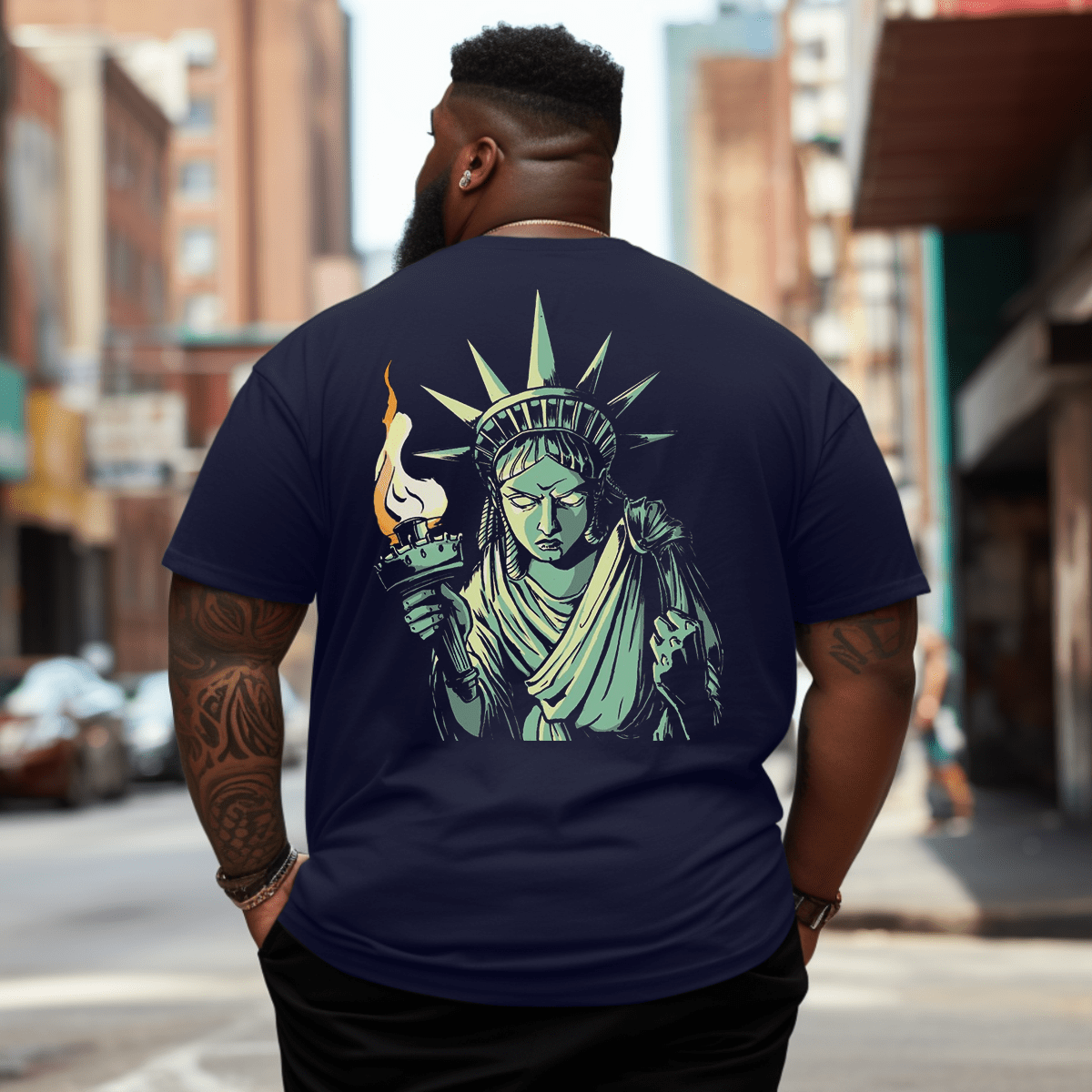 Goddess With A Torch Plus Size Men T-Shirt