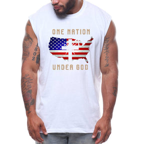One Nation Under God Cross USA Flag
