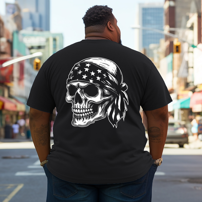 Men's American Skull Plus Size T-Shirt