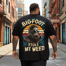 Bigfoot Stole My Weed Men T Shirt, Oversized T-Shirt for Big and Tall