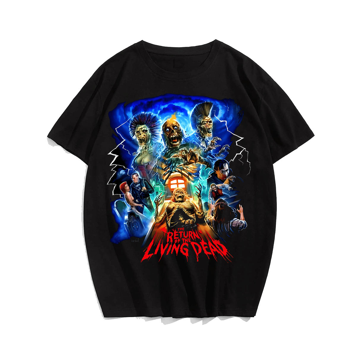 Return Living Dead Halloween T-Shirt, Plus Size Oversize T-shirt for Big & Tall Man