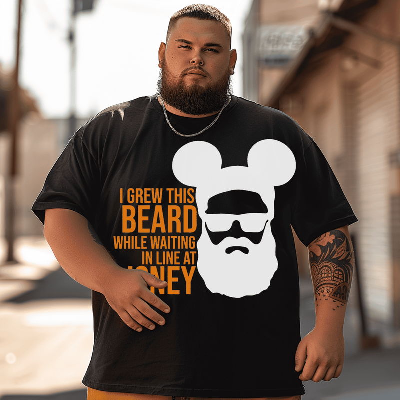 I Grew My Beard While Waiting In Line Men T Shirt, Plus Size Oversize T-shirt for Big & Tall Man