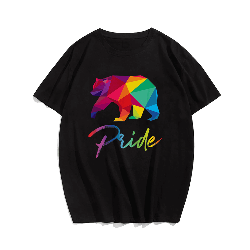 Gay Bear Pride Shirt Bears LGBT T-Shirt, Men Plus Size T-shirt for Big & Tall