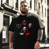 Skull Horror Halloween T-Shirt, Plus Size Oversize T-shirt for Big & Tall Man