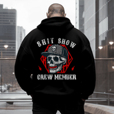 Shit Show Crew Member Skull Boss Manager Skeleton Plus Size Hoodie