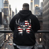 Elk and Flag Plus Size Hoodie