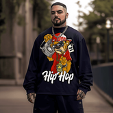 Hip Hop Teddy Bear Men Plus Size Long Sleeve T-Shirt