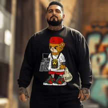 Hip Hop Teddy 2# Men Plus Size Long Sleeve T-Shirt