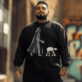 Funny Dog Walker Men Plus Size Long Sleeve T-Shirt