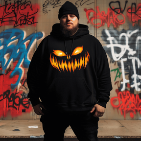 Scary Carved Pumpkin Face Halloween Plus Size Hoodie