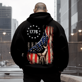 American Flag Men's Plus Size Hoodie