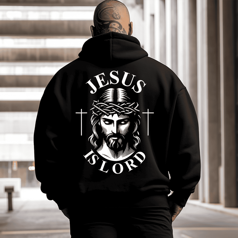 Jesus Is Lord Christian Religious Men's Plus Size Hoodie