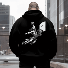 Funny Jesus Basketbal Men's Plus Size Hoodie