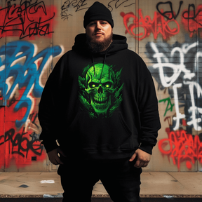 Green Skull Skeleton Plus Size Hoodie