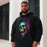 Skull Filled With Colors Plus Size Hoodie