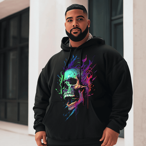 Skull Filled With Colors Plus Size Hoodie