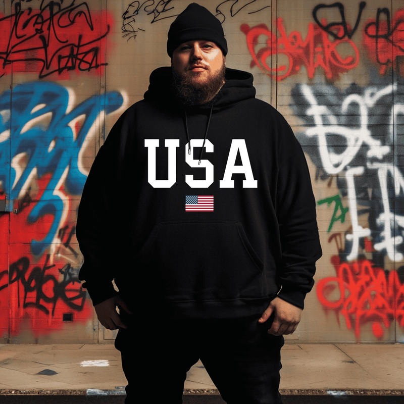 USA Flag Plus Size Hoodie