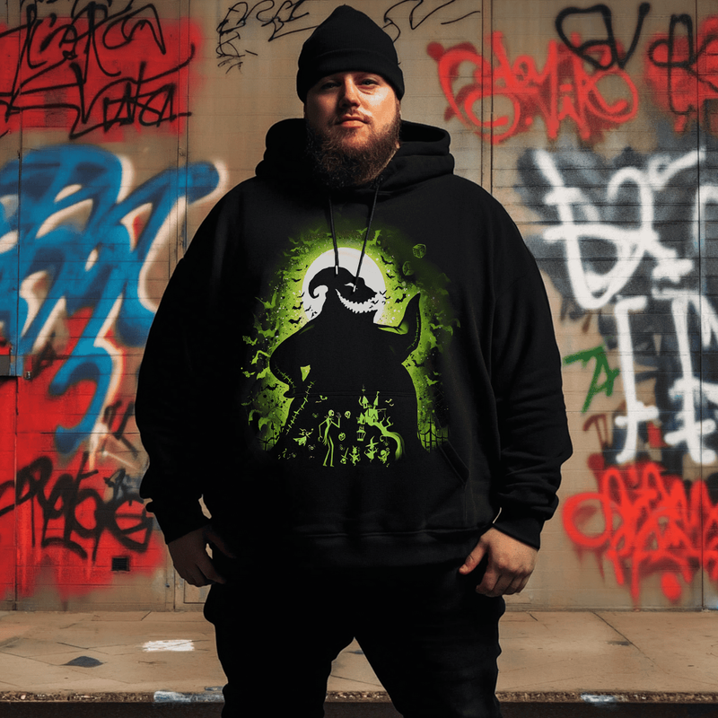 Shadow on the Moon Halloween Men Plus Size Hoodie