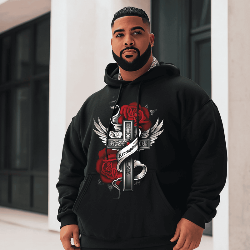 Cross with Roses Plus Size Hoodie