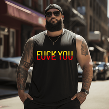 F**k You? Love You! Tank Top Sleeveless Tee, Oversized T-Shirt for Big and Tall
