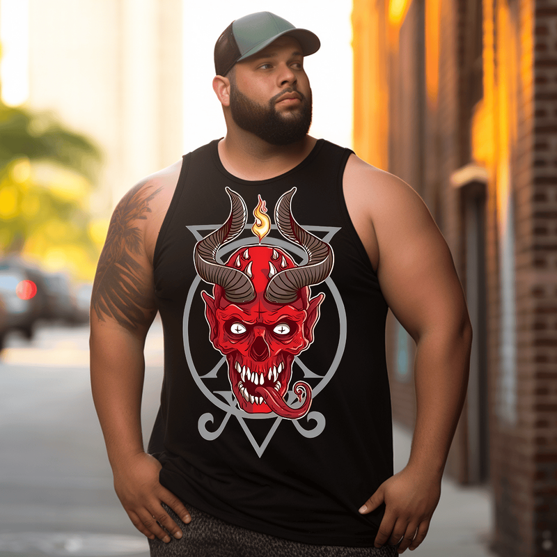 Satanic 1# Tank Top Sleeveless Tee, Oversized T-Shirt for Big and Tall