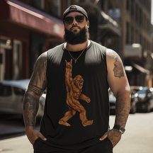 Rock On Bigfoot Tank Top Sleeveless Tee, Oversized T-Shirt for Big and Tall