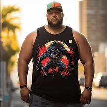 Werewolf Full Moon 5# Tank Top Sleeveless Tee, Oversized T-Shirt for Big and Tall